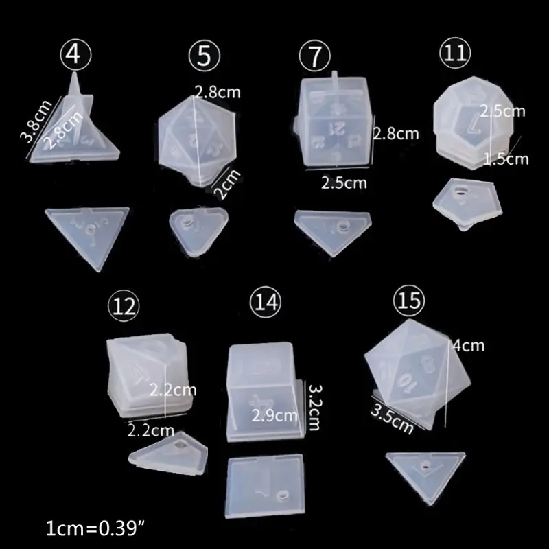 9 Pack Živice Kocky Formy, DIY Crystal Epoxidové Formy Trojuholník Kocky Filé Tvaru Multi-spec Digitálne Hry Vysoké Zrkadlo kocky formy kremíka