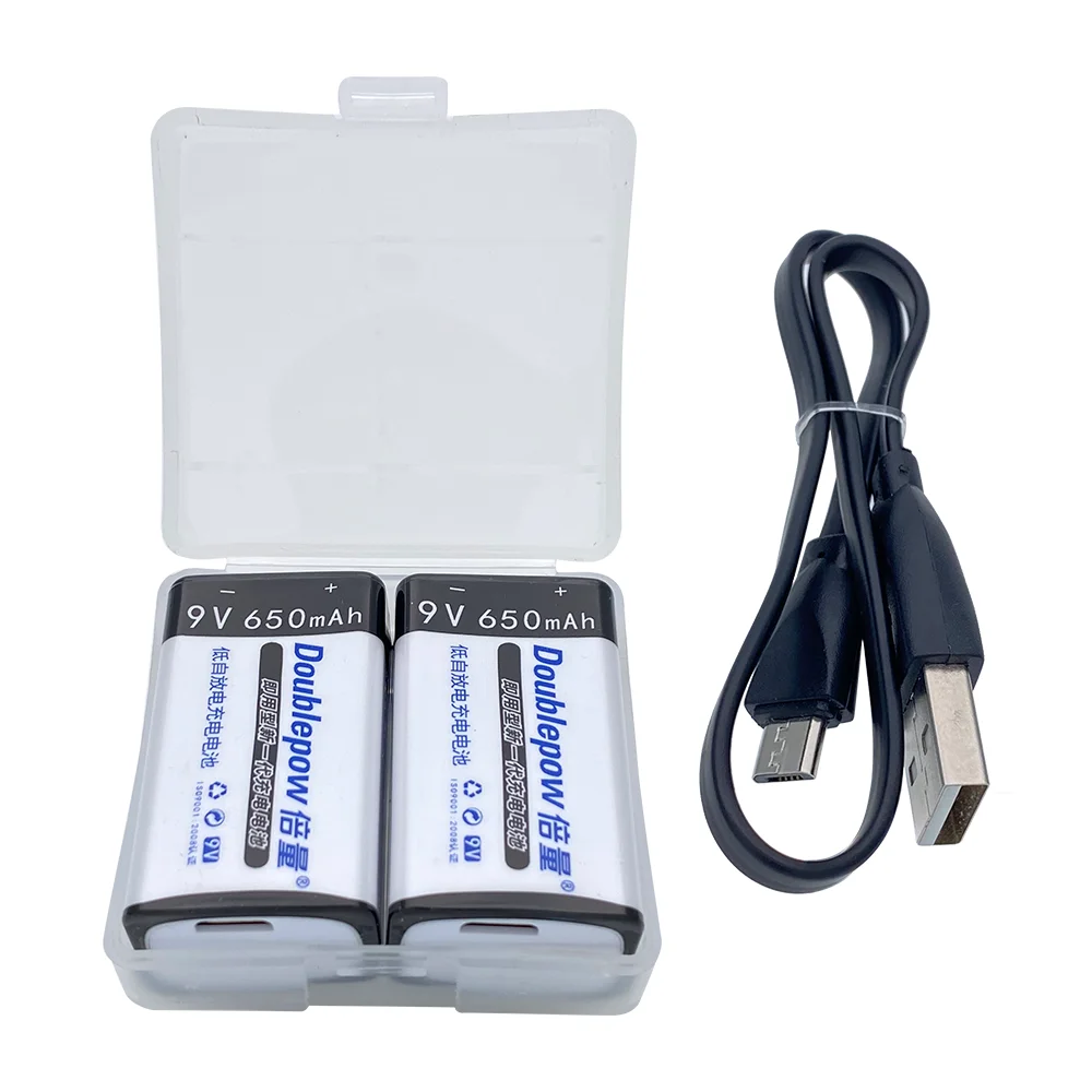 9V 650mAh USB nabíjací lítium-Nabíjateľná Batéria 6F22 li-ion Námestie batérie pre Diaľkové Ovládanie KTV Multimeter Mikrofón