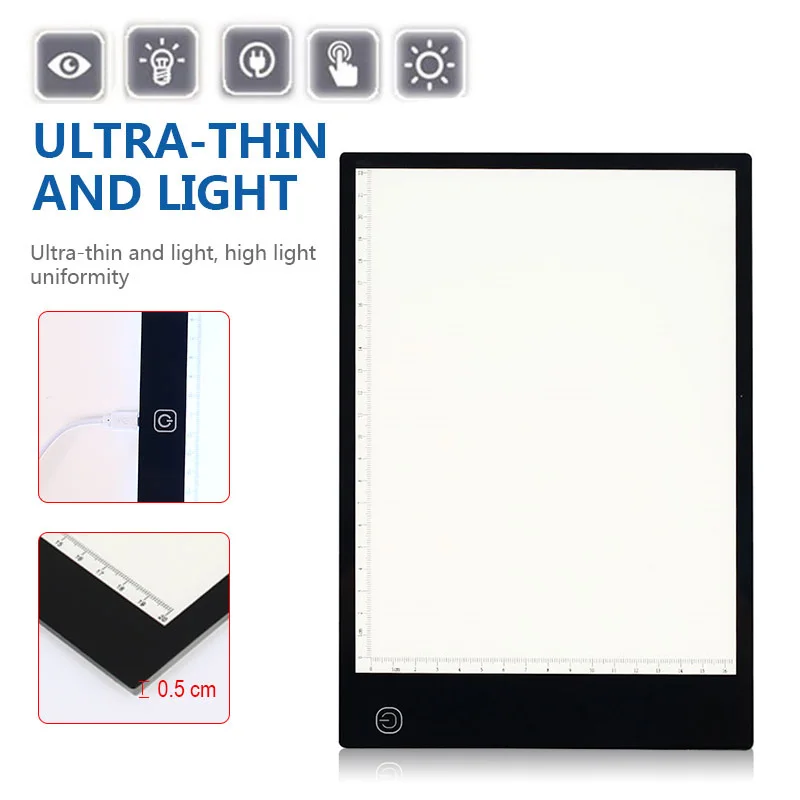 A3 A4 A5 Ručné Kreslenie Rada Umenie Kópiu Dosky Grafický Tablet S mierkou na Úrovni 3 Stmievanie LED Light Box Maľovanie Písací Stôl Hračky