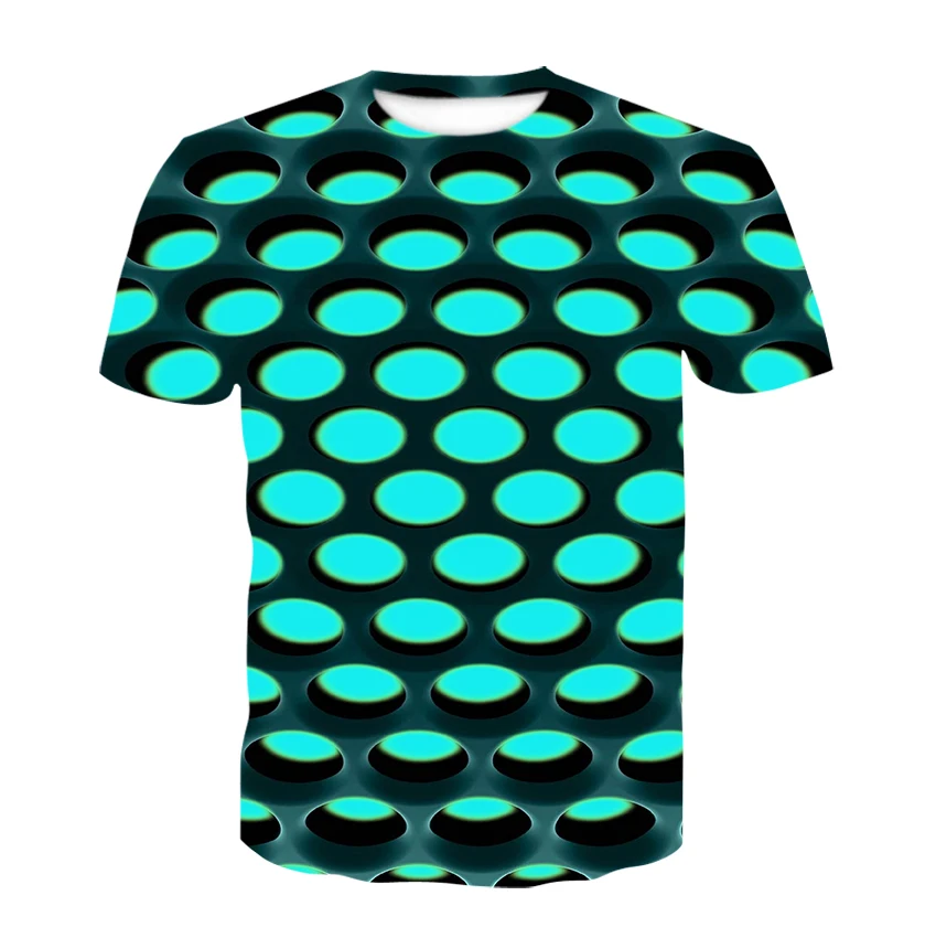 Abstraktné, farebné otvor T-shirt lete pánske T-shirt pánske bežné topy 3DT-Shirts módne O-neck tričko plus veľkosť streetwear