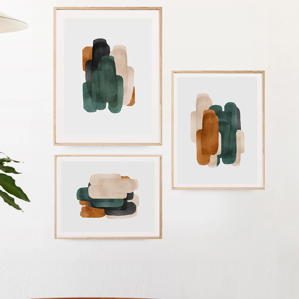 Abstraktné Geometrické Plátno Maľovaní Plagátov Vytlačí Minimalistický Zelené Steny Umenie Fotografie Pre Obývacia Izba Domov Spálňa Uličkou Štúdio