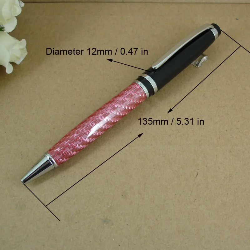 ACMECN Jedinečný Krivky Sklenené Vlákna, Guľôčkové Pero Classic Black Carbon Fiber guličkové Pero s značkové písacie Zdvíhateľnej