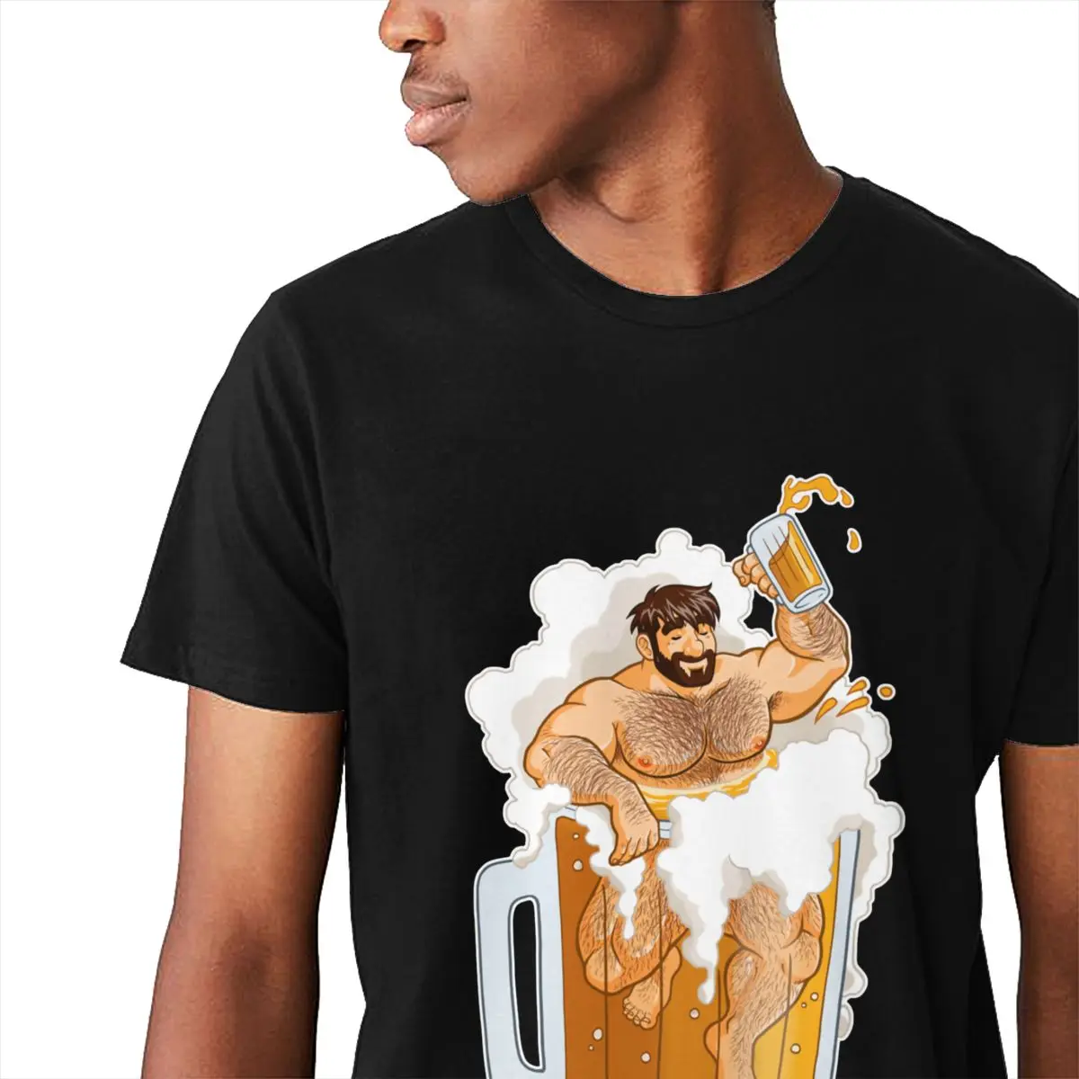Adam má Rád Veľké Pivo Bar Alkohol Piť Čaj Voľný čas Kolo Golier Predaj Hot Pre Mužov Čistej Bavlny NÁM Veľkosť S-6XL Veľké rozmery tričko