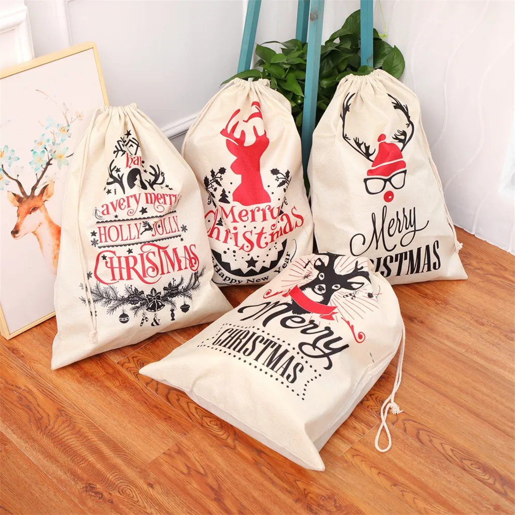 Addobbi Natalizi Adornos Navideños 2020 Nové Veľké Bielizeň Darčeková Taška Vianočné Apple Candy Bag Vianočné Ozdoby Natale Regali