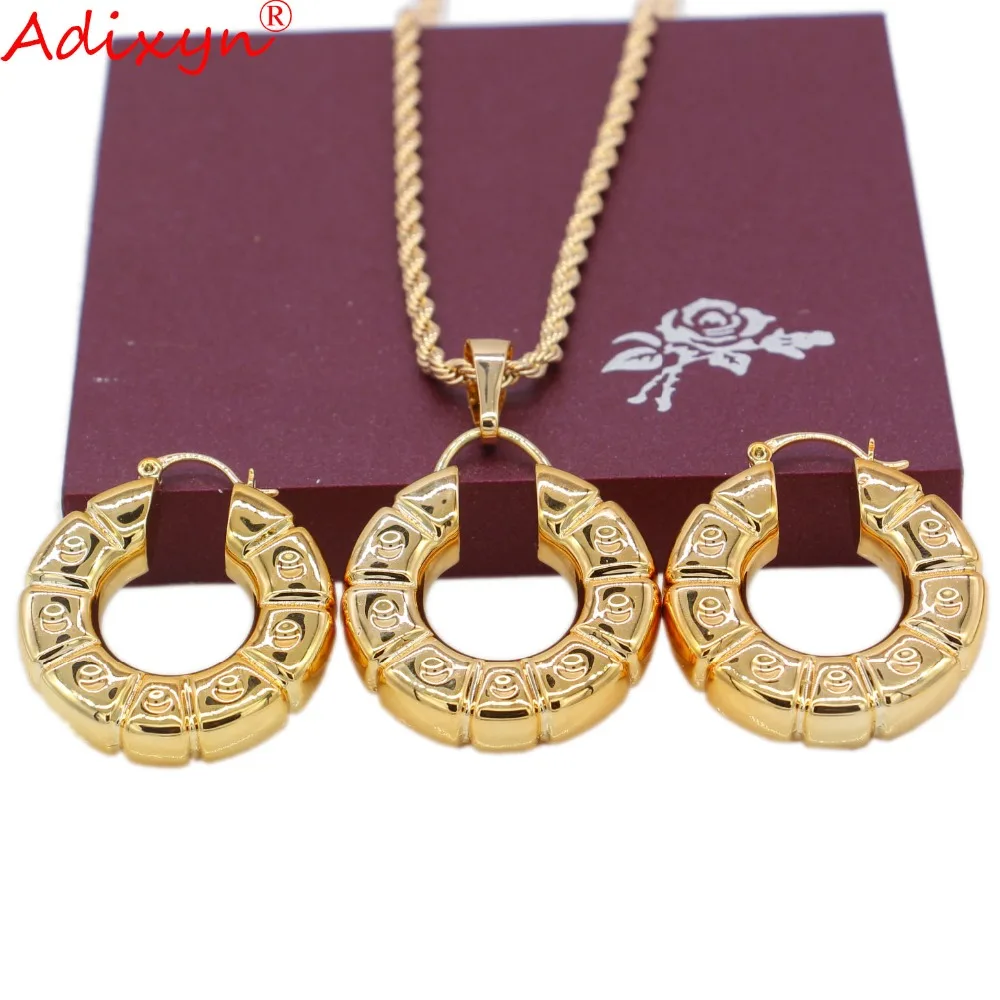 Adixyn Dubaj Šperky sady Pre Ženy Rose Gold Farby Afriky Nigérijský Svadby, Módne Náušnice/Náhrdelník/Prívesok Šperky N10228