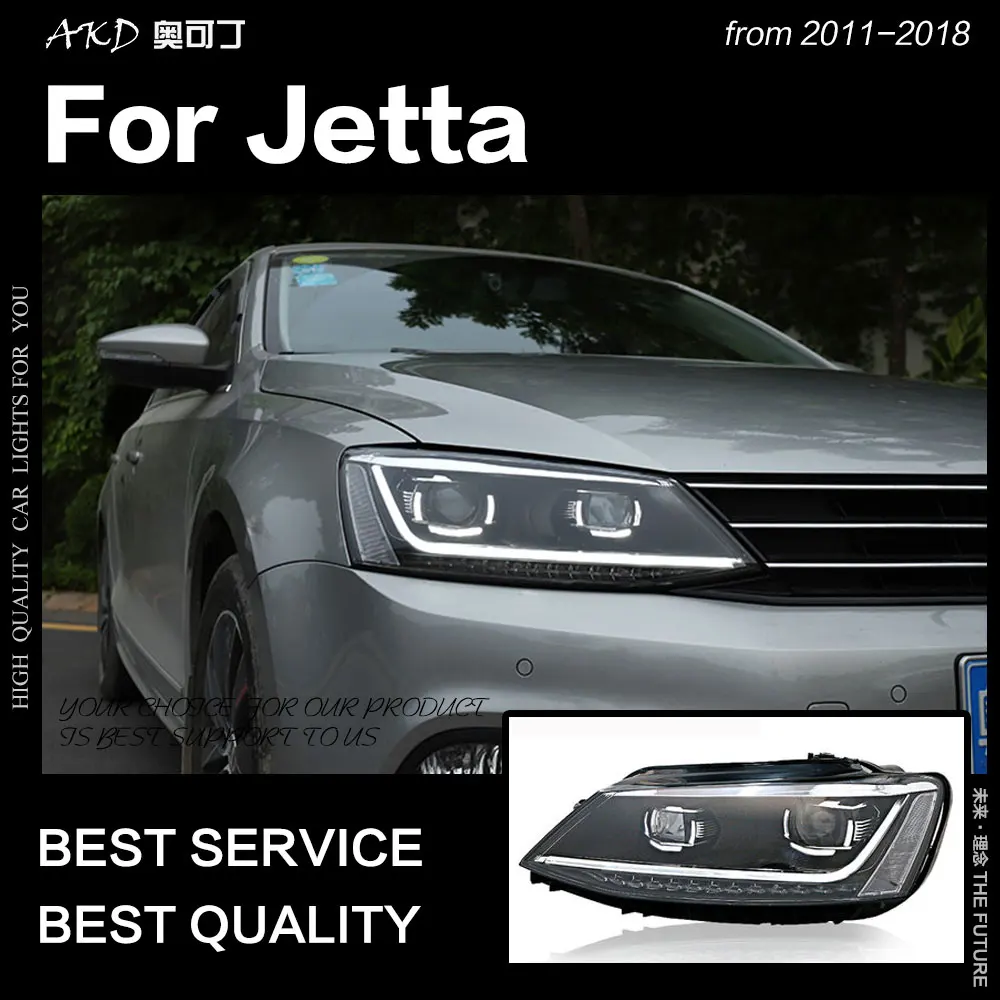 AKD Auto Styling Vedúci svetlo na VW Jetta Mk6 LED Reflektor 2011-2018 R8 Dizajn Svetlá Drl Hid Bi Xenon Auto Príslušenstvo