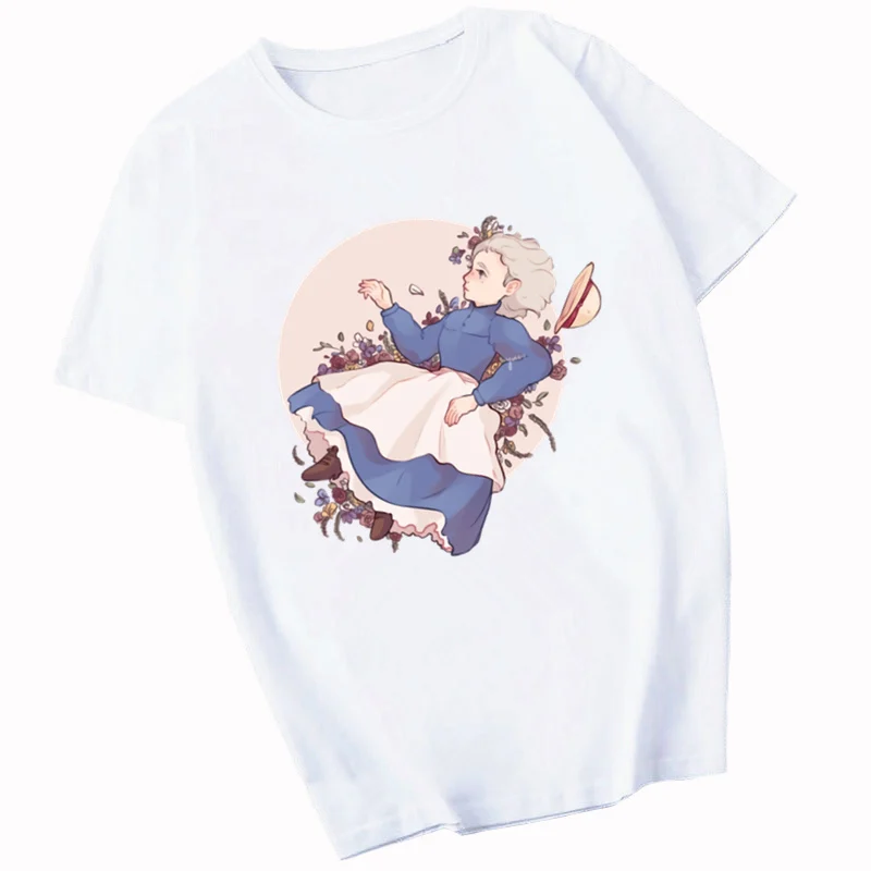 Anime Howl ' s Moving Castle Hayao Miyazaki Tričká dámske tričko Krátky Rukáv Žena Topy Tees Harajuku Móde Vintage