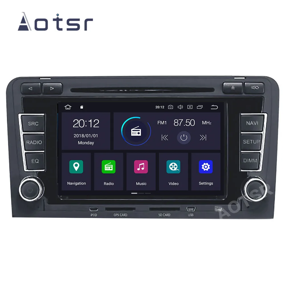 AOTSR Android 10 Auto Hráč 2 Din Vedúci oddelenia Pre AUDI A3 2003 - 2013 Auta GPS Navigácie magnetofón DSP Rádio IPS Multimediálne