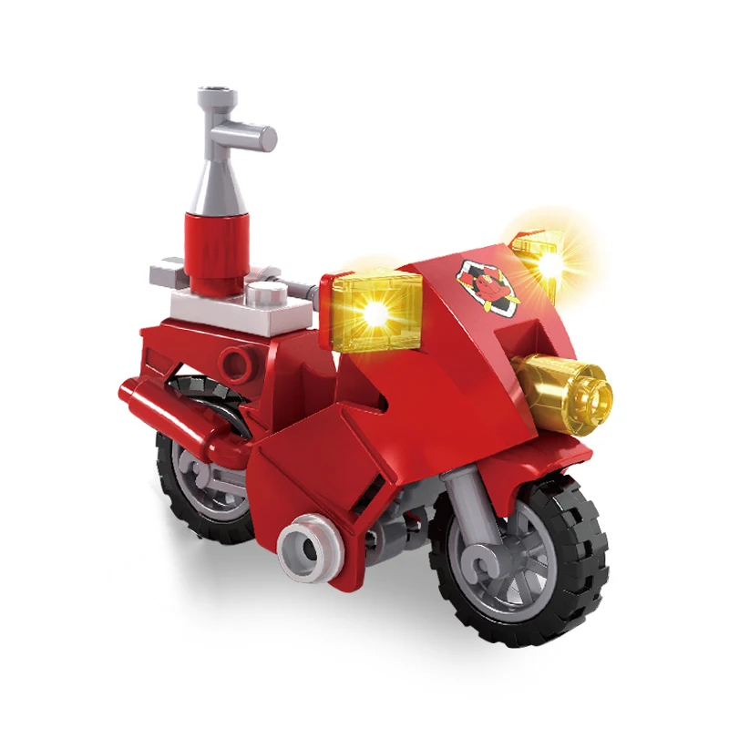 AUSINI hasiči Mini Motocykel Stavebné Bloky, Hračky pre Chlapcov Hasič Údaje Model Tehly Tvorca Plastové Deti Playthings
