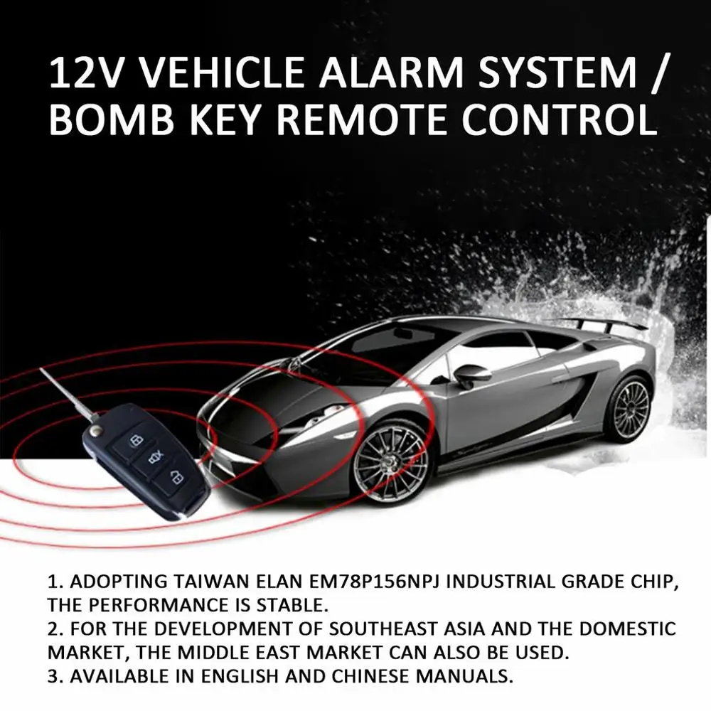 Auto Alarmu Vozidla Systém 1-Spôsob Diaľkové Centrálne Zamykanie Zámok Keyless Systém S 2 Diaľkové Ovládanie Zlodej Ochrana Bezpečnostný Systém