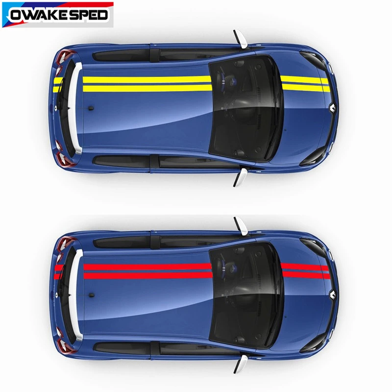 Auto Kapoty Športové Pruhy Na Renault Twingo Clio 1 sada Celé Telo Nálepky Auto Kapotu Strechy Chvost Dekor Obtlačky Racing Styling