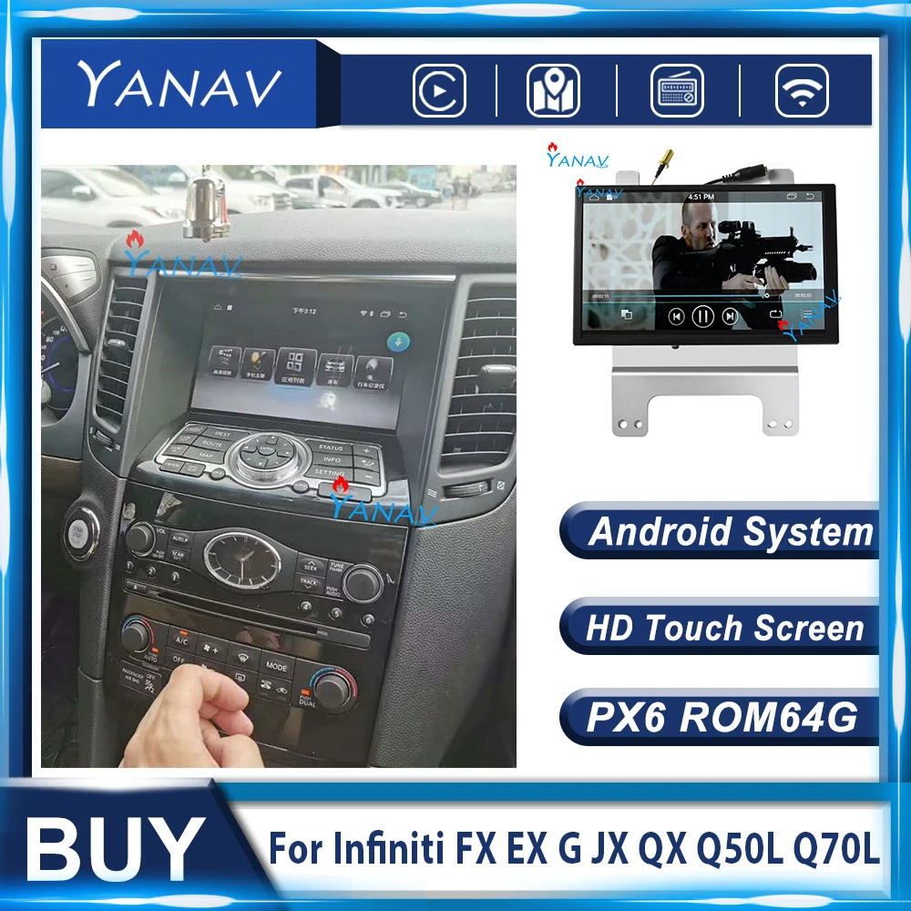 Auto multimediálne dvd prehrávač Na Infiniti FX EX G JX QX Q50L Q70L AUTA GPS navigácie Auta stereo Tesla štýl Auto adio prehrávač pre Android