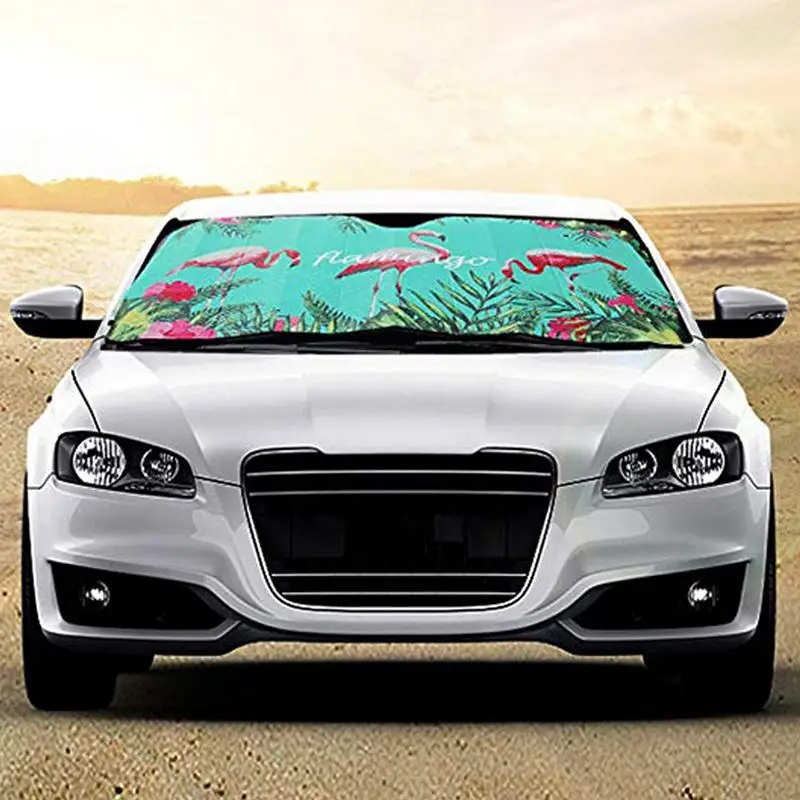 Auto Okno Sundshade Flamingo Predné Auto Slnečník Letnej Pohode Bežné Skladací Univerzálny Čelného Skla Clonu Kryt