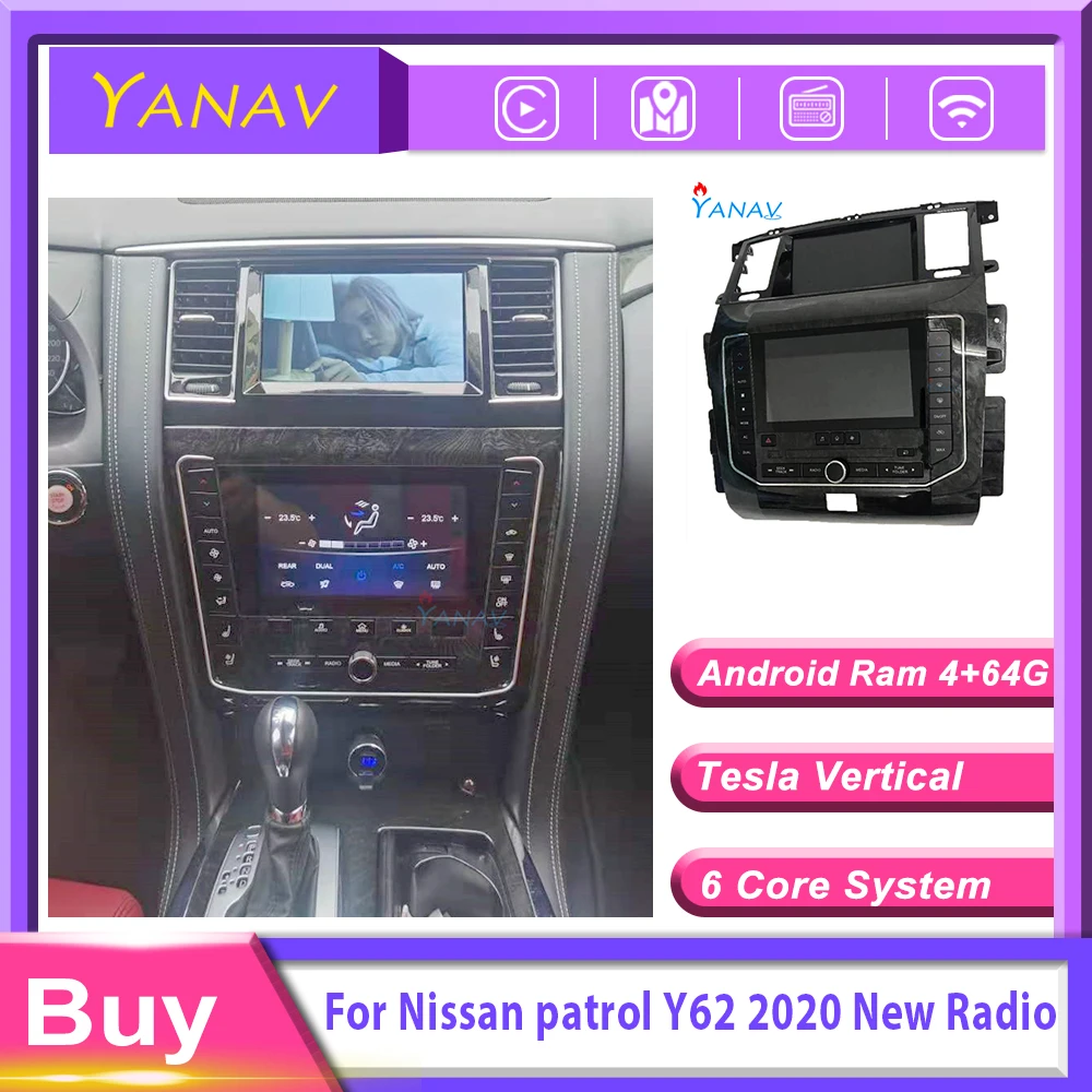 Auto rádio audio 2 din Android prijímač pre Nissan patrol Y62 2012-2019 auto multimediálny prehrávač GPS navi Upravené tak, aby v roku 2020 nové Video