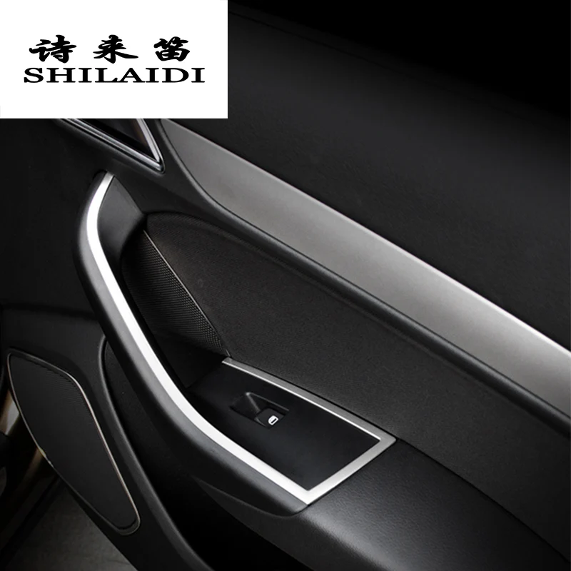 Auto Styling Auto dvere Windows výťah prepnúť tlačidlo z nehrdzavejúcej ocele, dekorácie, nálepky kryt výbava pre Audi Q3 Interiérové Doplnky