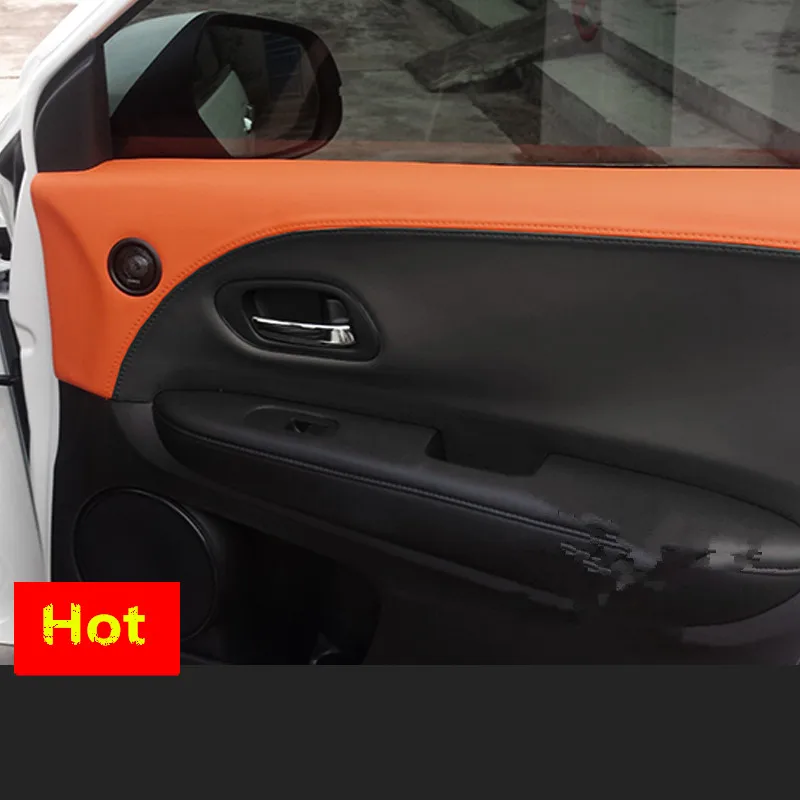Auto Styling Upravené Dekorácie Interiérové Dvere Panel Chránené Mikrovlákno Kožené Pre Honda XRV Vezel H-RV 4PCS AB160