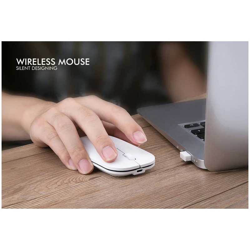 B. O. W Slim Myši Nabíjateľná Tichý Kliknite na tlačidlo , 2.4 Ghz Bezdrôtový Modul Plug-and-Play v Malých Počítačových Myší Stlmiť Ľahké Prenosné