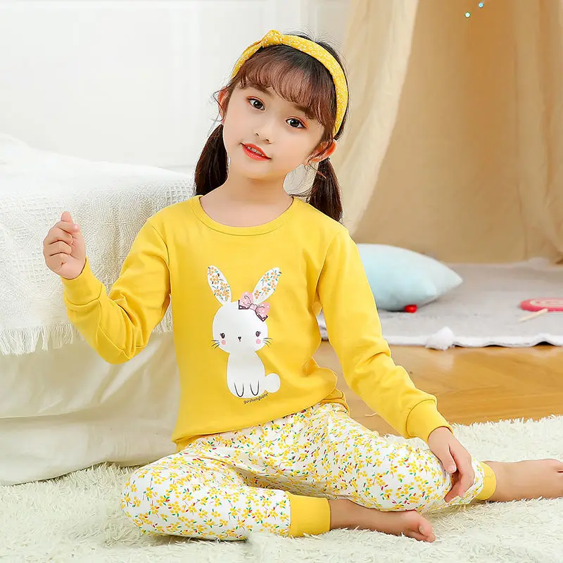 Baby Dievčatá Pyžamo Oblečenie na Jeseň Dlhý rukáv detské Oblečenie Chlapci Sleepwear Bavlnené Pyžamá Sady Pre Deti 4 6 8 10 12 Rokov
