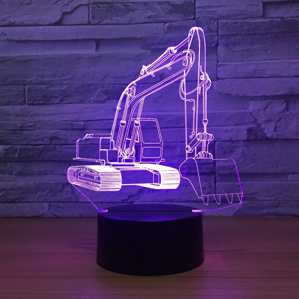Bager 3D LED Nočné Svetlo 7 Farieb Auto na Čítanie Pre Deti Touch USB Tabuľka Lampara Dieťa Spí Nočného Diaľkové Ovládanie Lampe