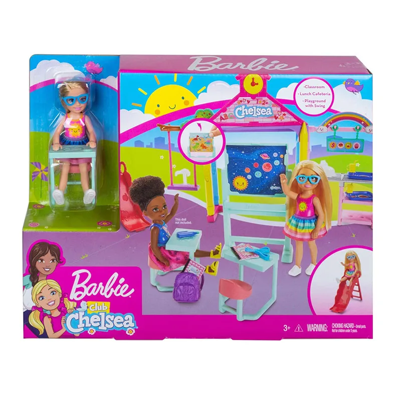 Barbie Klubu Chelsea Bábiku a Školských Playset s 6 palcovým Blondína a Príslušenstvo Hrať Dom Hračka pre Dievča, Darček GHV80