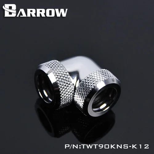 Barrow TWT90KNS-K12 90 Stupňov Pevného Tvarovky, G1 / 4 Adaptér Pre 14 mm Pevný Rúry ethernet stene doskou gadget nohy skrutka