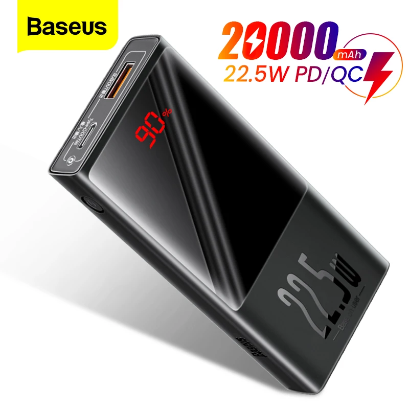 Baseus PD Power Bank 20000mAh USB C Powerbank QC 3.0 Rýchle Nabitie Pre iPhone Xiao Mi 10000mAh Ziskové Externá Nabíjačka Batérií