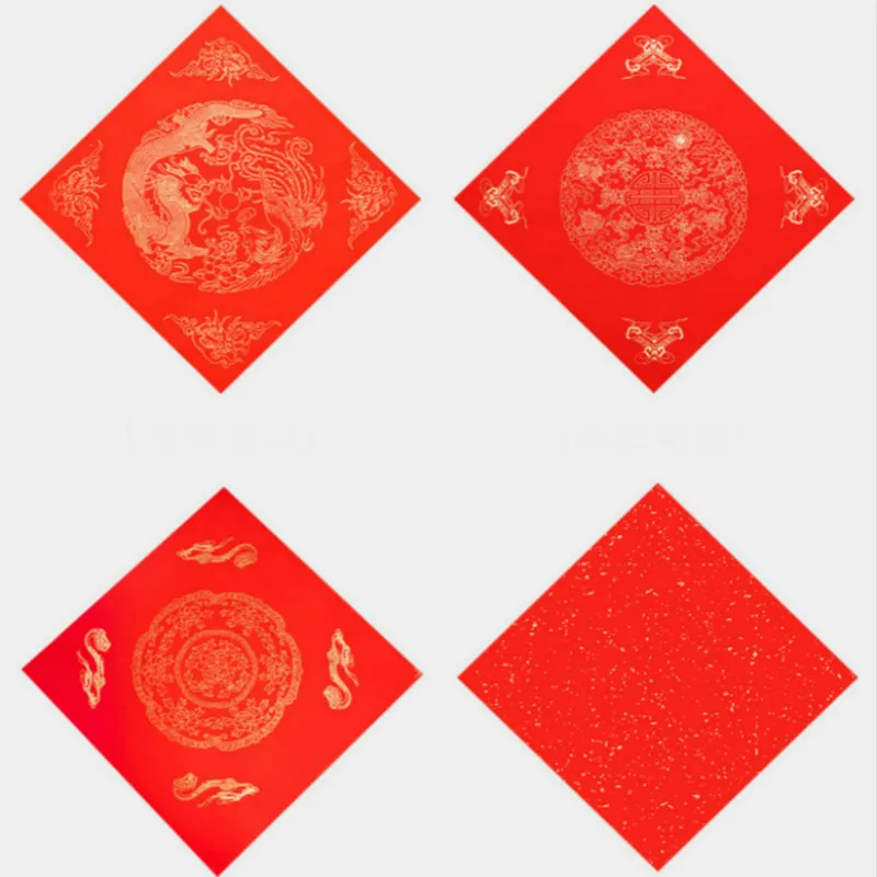 Batik Papier Xuan 20sheets Červená Kaligrafie Papier Čínsky Jarný Festival Couplets Čínsky Traddtional Červená Ryža Papier Rijstpapier