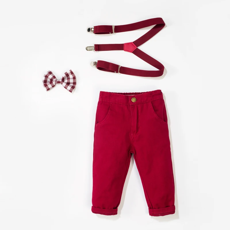 Batoľa Chlapci Oblečenie 2021 Jar Deti Oblečenie Hviezda Tričko + Červené Nohavice + Pás Oblečenie Detí Oblek pre Chlapca, Oblečenie Sady 2 6 rokov