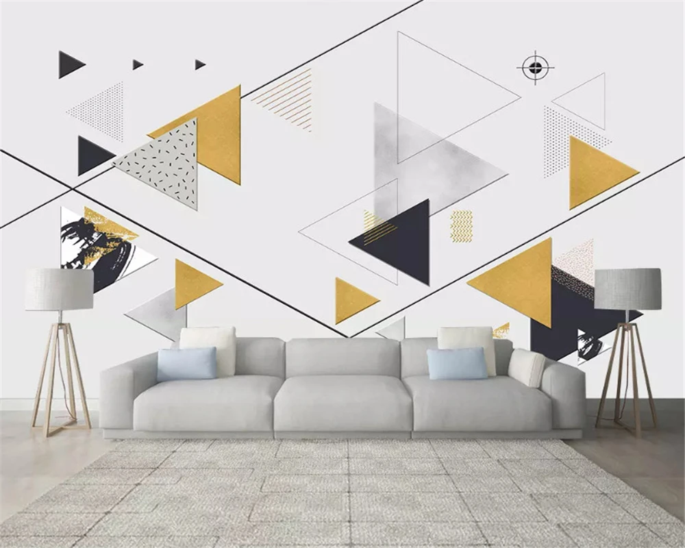 Beibehang Vlastné módne tapety geometrické zlato linky moderný minimalistický luxusné abstraktné pozadie stenu papiere domova