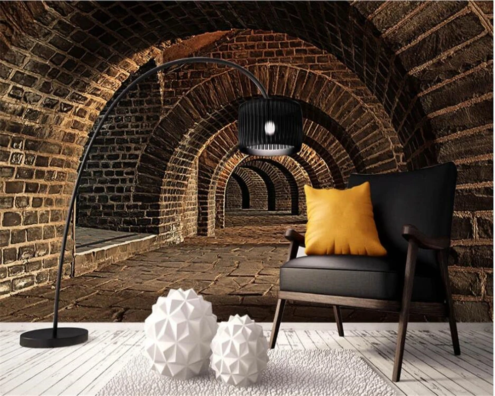 Beibehang Vlastnú tapetu 3D tunel rozšírenie priestoru tunel priemyselné vietor gauč TV pozadí nástenné maľby, 3d tapety