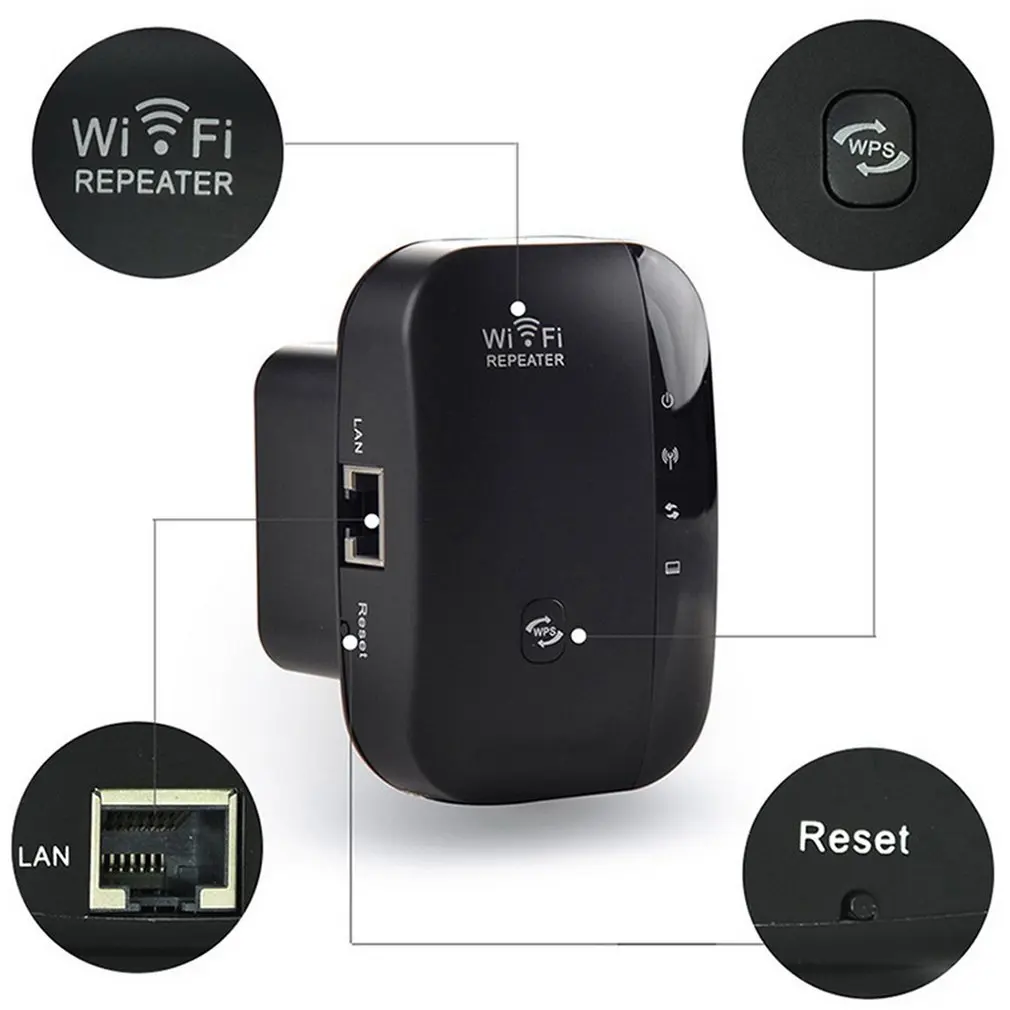 Bezdrôtový WiFi Opakovač 2019 Nový Wifi Extender 300Mbps Wi-Fi Zosilňovač 802.11 N/B/G Booster Repetidor Wi-fi Reapeter Prístupu
