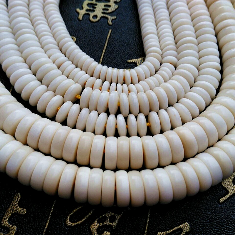 Biela Bodhi Root Ploché Voľné Dištančné Perličiek Tibetskej Šperky Zistenia Korálky - urob si sám