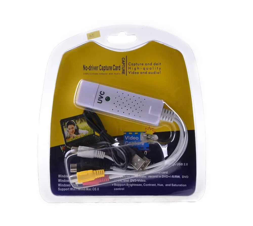 Biele Snímanie Kartu USB 2.0 grafická karta s Audio High-kvalitné TV, DVD, VHS Audio AV Adaptér, Počítač CCTV Kamera pre mac