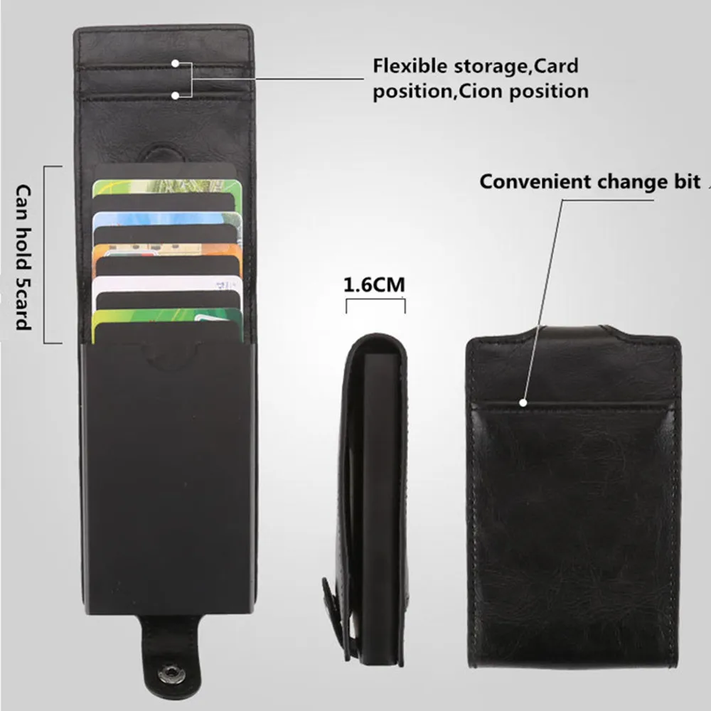 Bisi Goro Kreditnej Karty, Držiak S RFID Peňaženky Pohodlné Mini Card Peňaženky Karty Prípade Cestovná Peňaženka Non-scan Kovová Peňaženka peňaženku