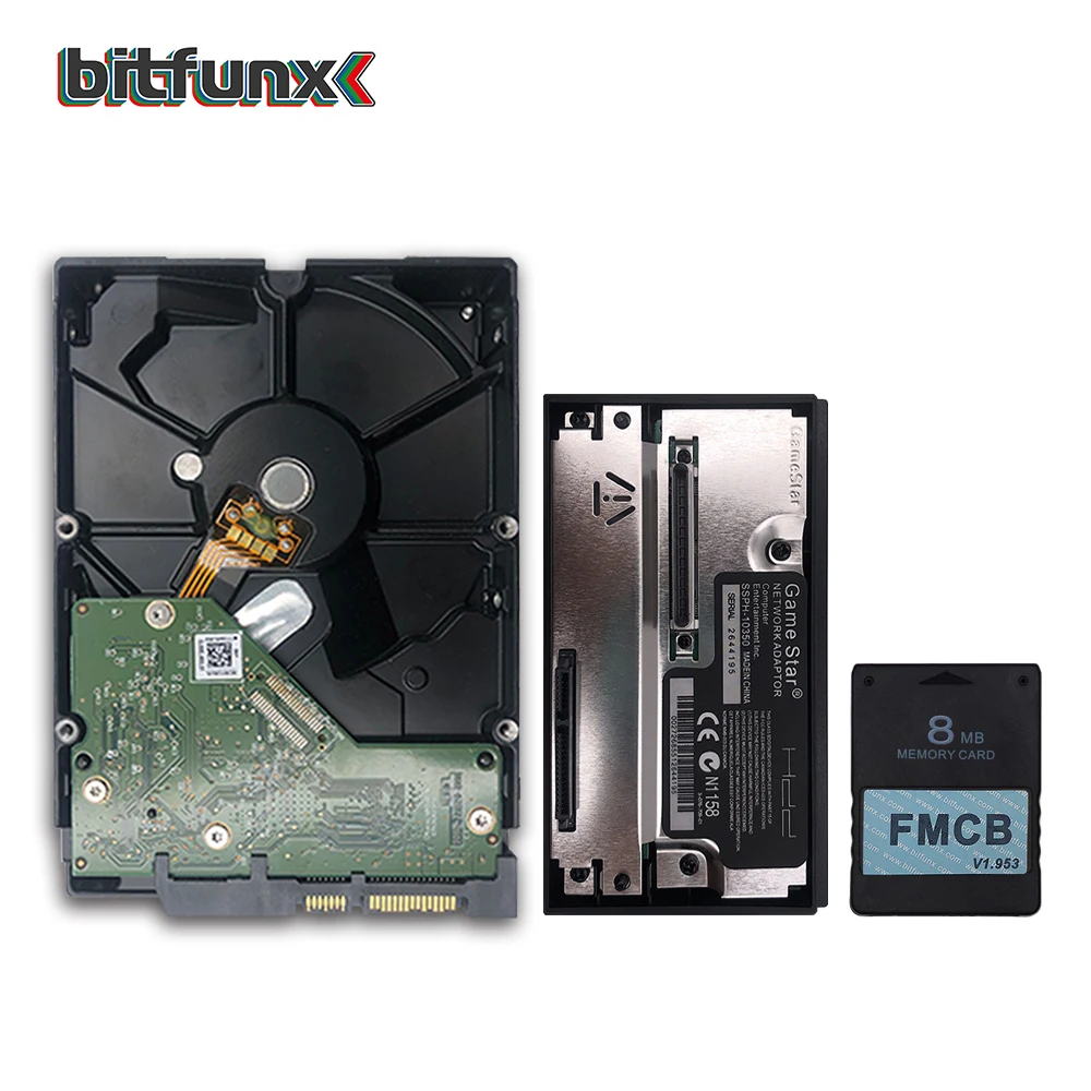 BitFunx FMCB Pamäťovú kartu 1.953 8MB pre PS2 Playstation 2+Hra Hviezda SATA HDD adaptér+HDD SATA Pevný Disk nainštalovať hry