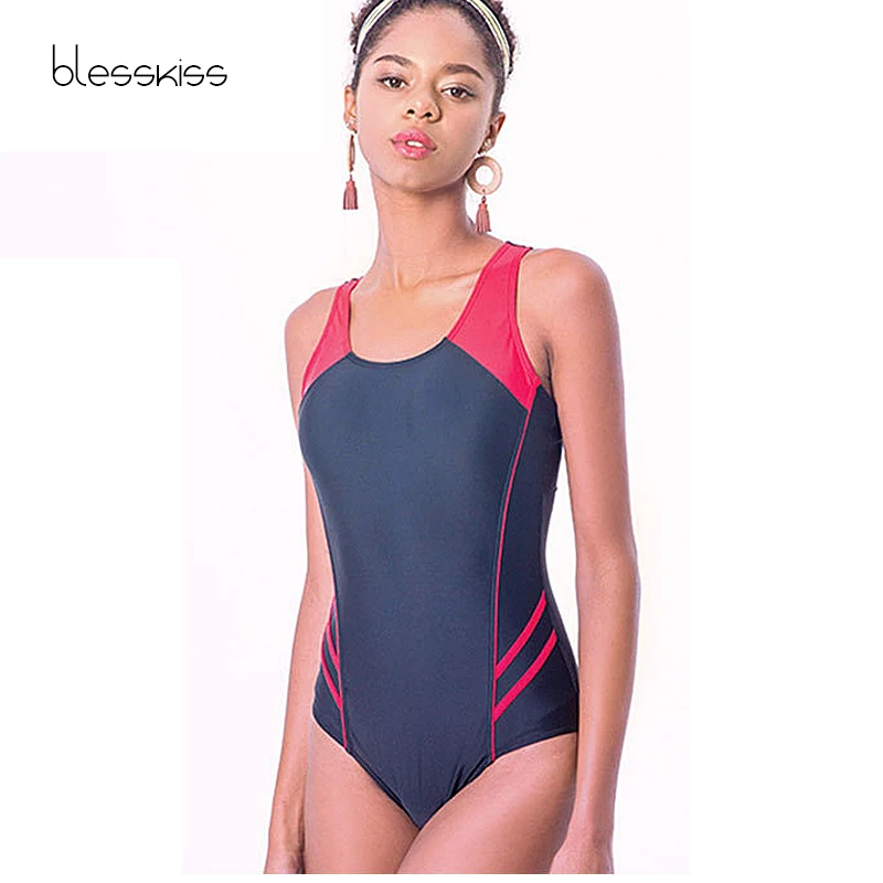 Blesskiss Nové Plus Veľkosť Plaviek Ženy jednodielne Plavky 2019 Profesionálny Šport Plávanie Oblek Pre Gymnastiku plavky XXXL
