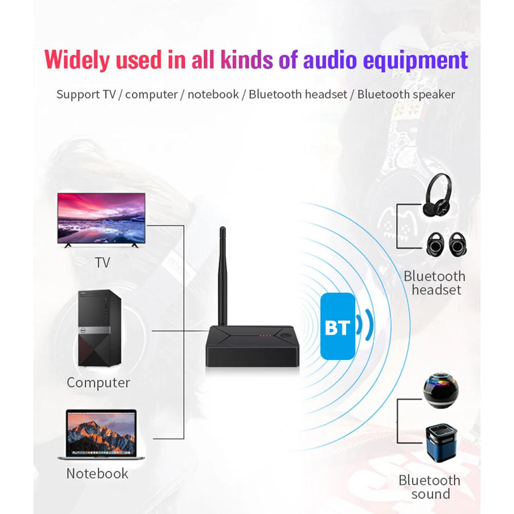 Bluetooth 5.0 Audio Vysielač 3.5 mm AUX Jack RCA, USB Stereo Koaxiálny Optický SPDIF Bezdrôtový Adaptér Dongle Pre TV, PC Slúchadlá