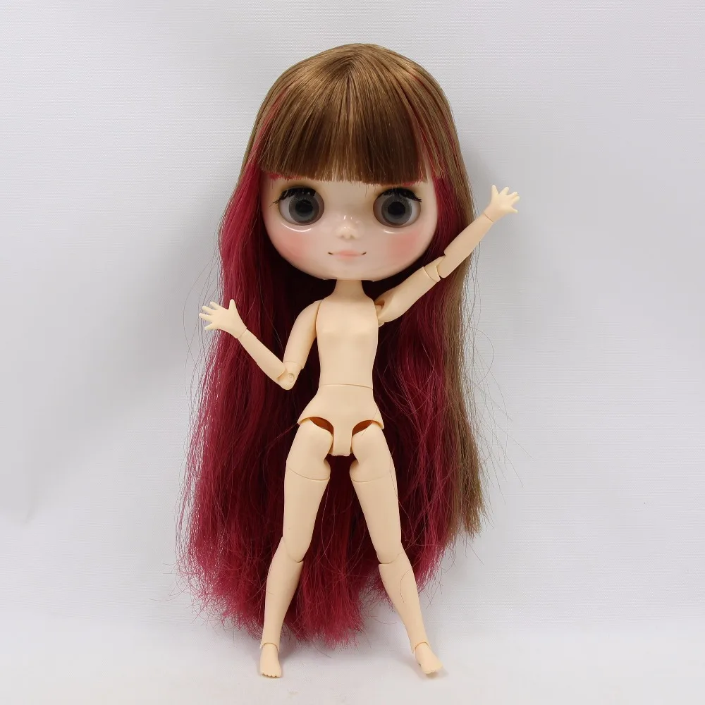Blyth Middie Bábika červená mix hnedé vlasy spoločné bábika lesklé tvár 1/8 bábiky hračky 20 cm