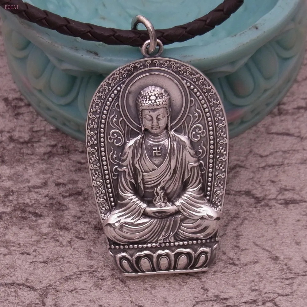 BOCAI s999 mincový striebro Amitabha Bódhisattva Prívesok pre mužov a ženy 2020 nový štýl, módne šperky striebro prívesok