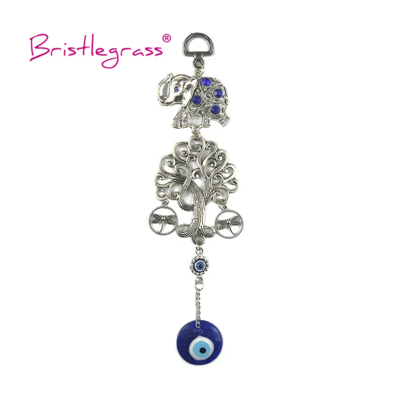 BRISTLEGRASS tureckej Modrej Zlé Oko, ktorí Chcú Strom Slon Amulety Lucky Charms Auto Stene Visí Prívesok Požehnanie, Ochranu Dekor