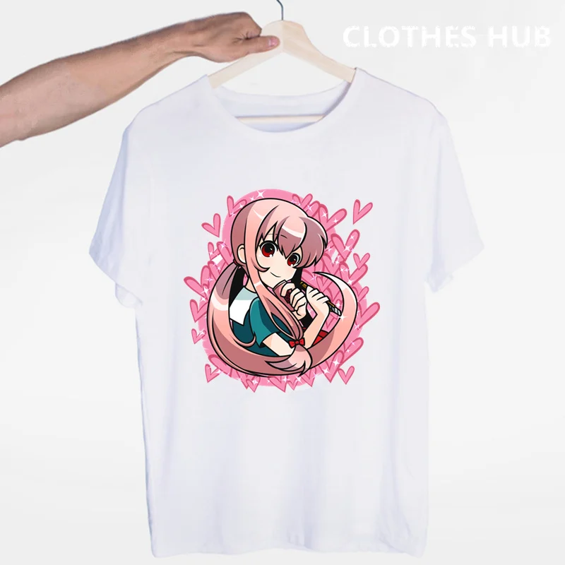 Budúcnosť Denník Japonské Anime Mirai Nikki T-shirt O-Krku, Krátke Rukávy Lete Ležérne Módne Unisex Mužov A Žien Tričko