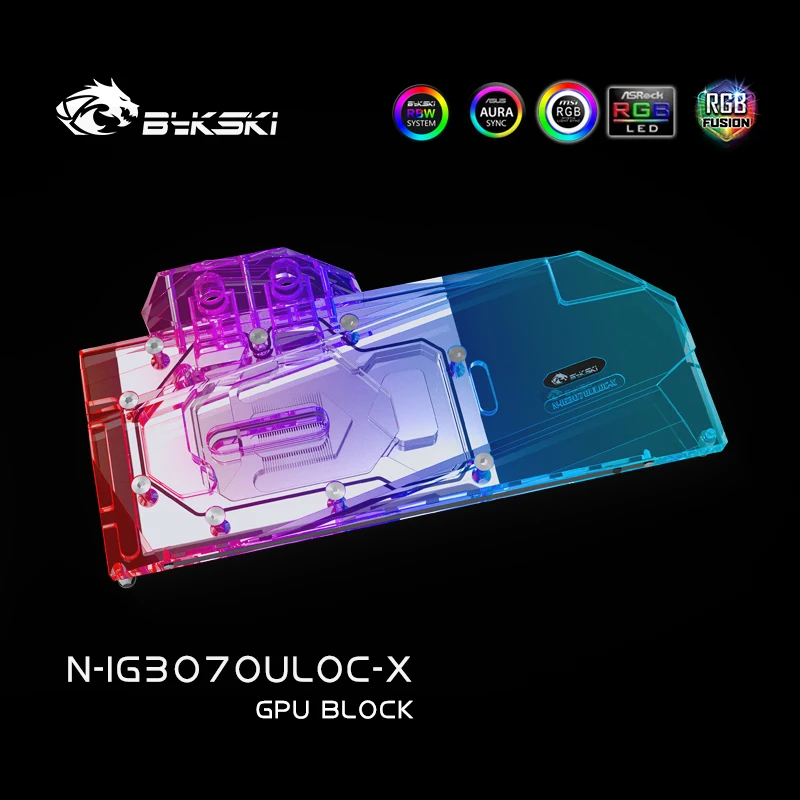 Bykski Vodný Blok použitie na Farebné iGame RTX 3070 Rozšírené OC/RTX 3070 Ultra OC GPU Karta / Úplné Pokrytie Meď Radiátor Blok