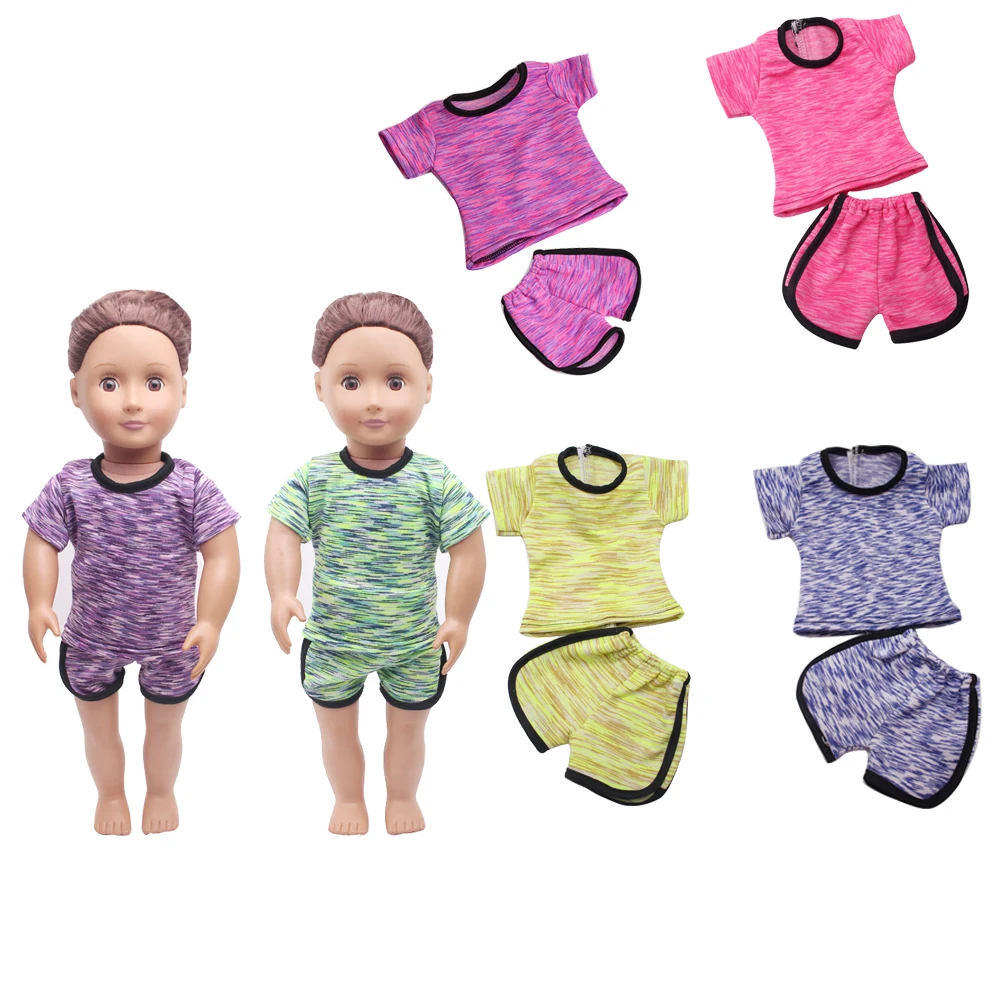 Bábiky oblečenie 6 farieb Športové loptu vyhovovali 2 ks hračka príslušenstvo 18-palcové Dievča bábiku a 43 cm baby doll c212-c378