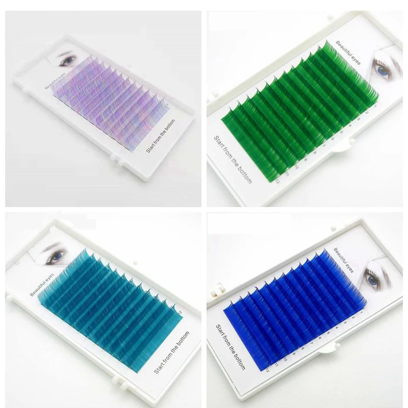 C/D 0.07/0,1 mm 8/15 mm falošné mihalnice Multicolor farebné mihalnice jednotlivé farebné mihalnice faux objem rias rozšírenie