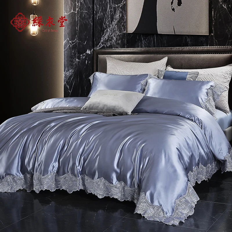 Caiyitang bavlna, hladký mäkké ako hodváb posteľná bielizeň nastaviť čipky pevné lôžko list cenné stručný štýl posteľ obliečky kryt