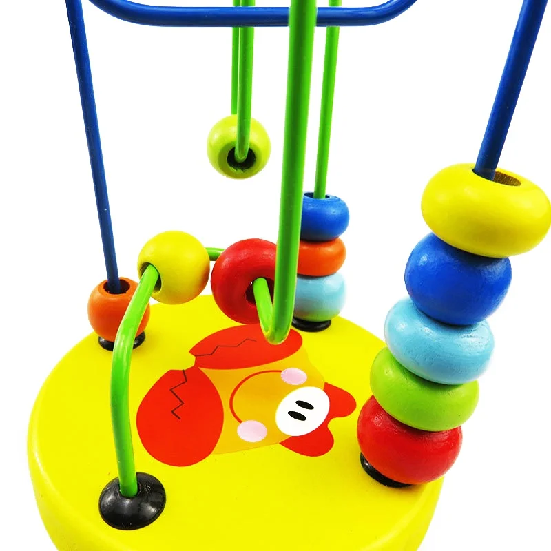 Chlapci Dievčatá Montessori Drevené Hračky Farebné Kruhy Drôtu, Perličiek Bludisko Roller Coaster Vzdelávacie Drevené Puzzle Učebné Pomôcky, Hračky