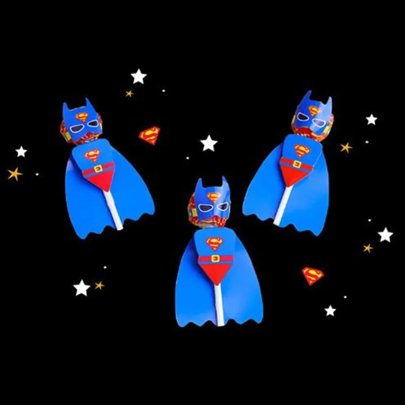 Chlapec Superman Lízatko Dekorácie Papier/Darčekovej krabičke Roztomilý Správu Karty/DIY Cukru Karty Narodeninovej Party 180pcs