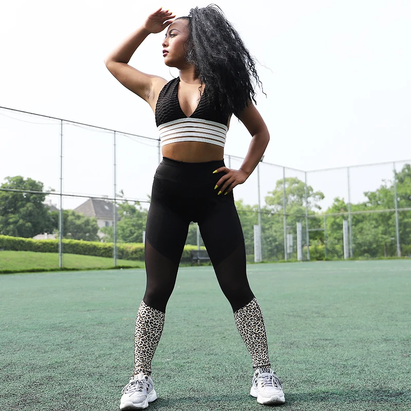 CHRLEISURE Leopard Oka Spájať Modis Vysoký Pás Fitness Legíny Priedušná Sexy Push Up Legíny Ženy Plus Veľkosť Ženy Leggins