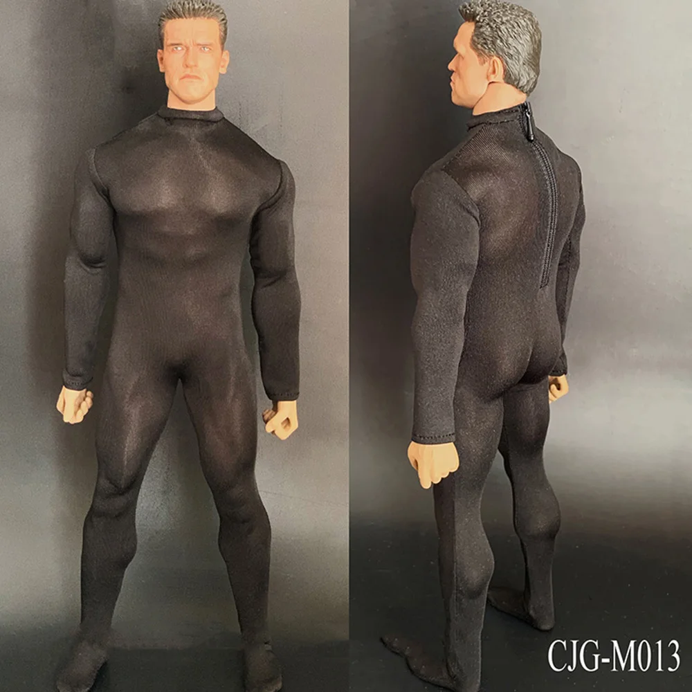 CJG-M013 1/6 Rozsahu Mužské Oblečenie Black Strečové Nohavice Jumpsuit fit Za 12