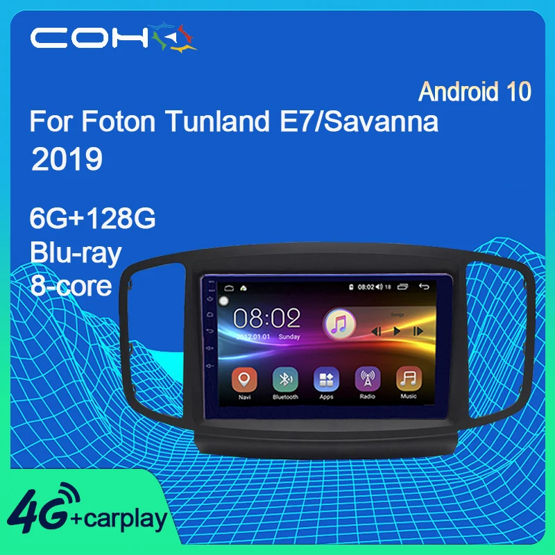 COHO Pre Foton Tunland E7/Savana 2019 Auto Multimediálny Prehrávač Stereo Rádio prijímač, Android 10.0 8-Core 6+128G
